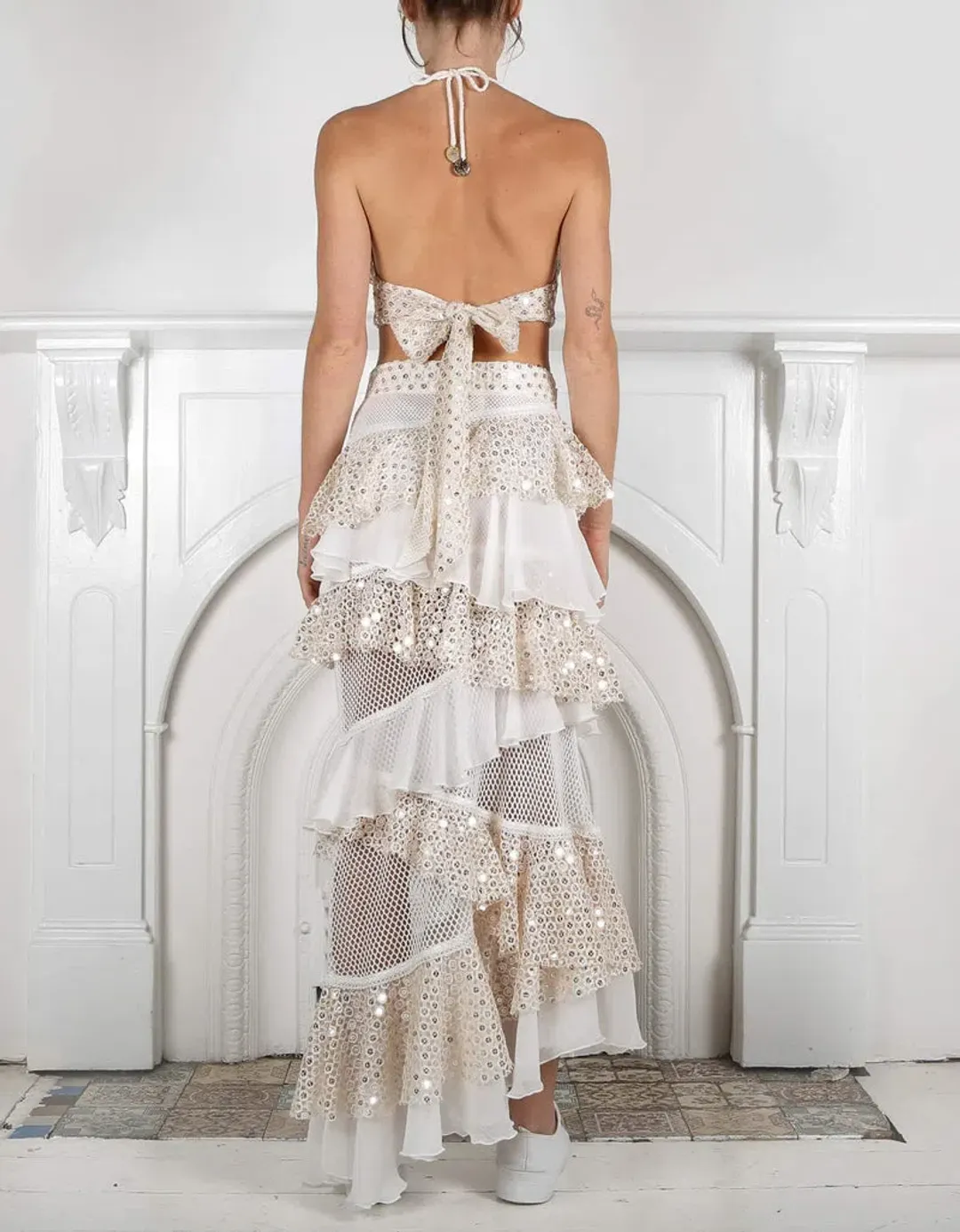 Ixiah the Label Sequin Outlaw Set White Size 6 for rent on The Volte - main image