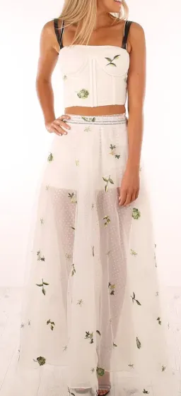 Asilio Love Comes Back Skirt Gardenia White Spring Garden with Top and Shorts Set Size 6 for rent on The Volte - image 1