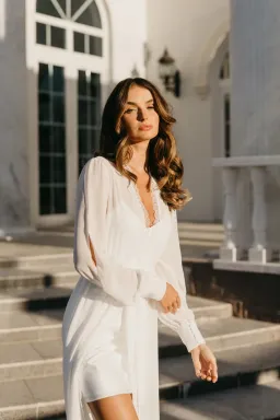 Le Rose Ruby Lace Trim Georgette Maxi Dress with Slip White Size XS/ AU 6 for rent on The Volte - image 3