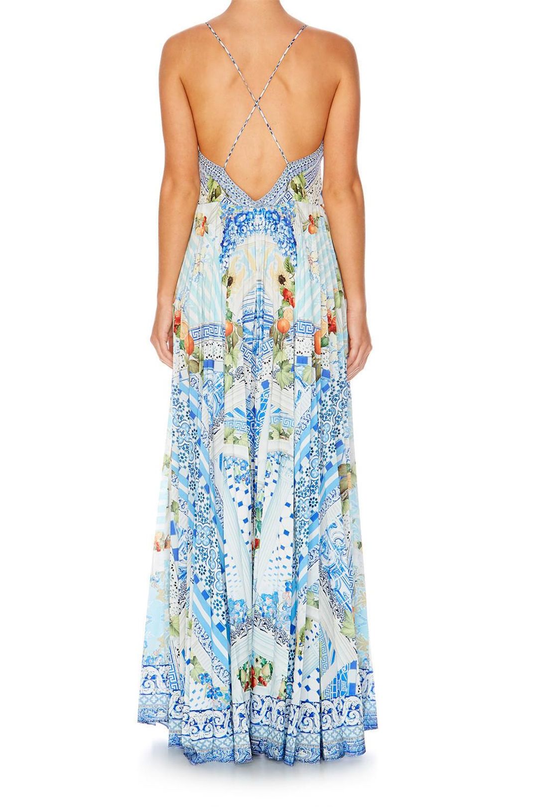 Camilla A Night To Remember Pleated Slip Dress Print Size 6 for rent on The Volte - main image