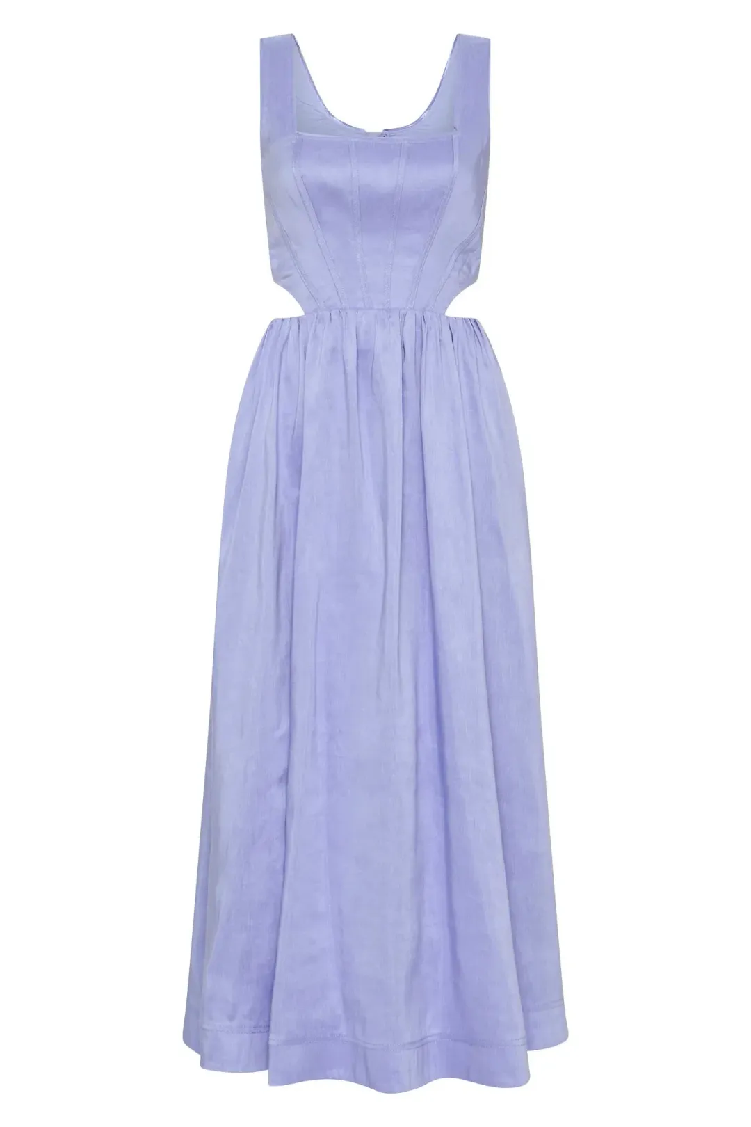 Aje Virginie Cut Out Midi Dress Cool Lavender Size 6 for rent on The Volte - main image