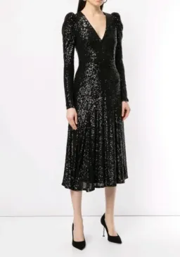 Rachel Gilbert Nancy Midi Black Dress Size 8 for rent on The Volte - image 2