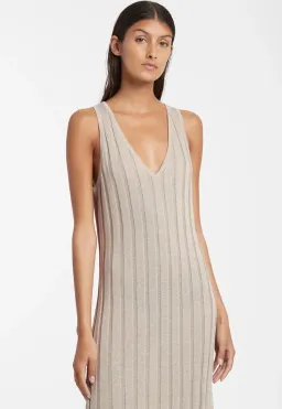 Sir the Label Isobel V Neck Dress Beige Size 1/AU 8 for rent on The Volte - image 2