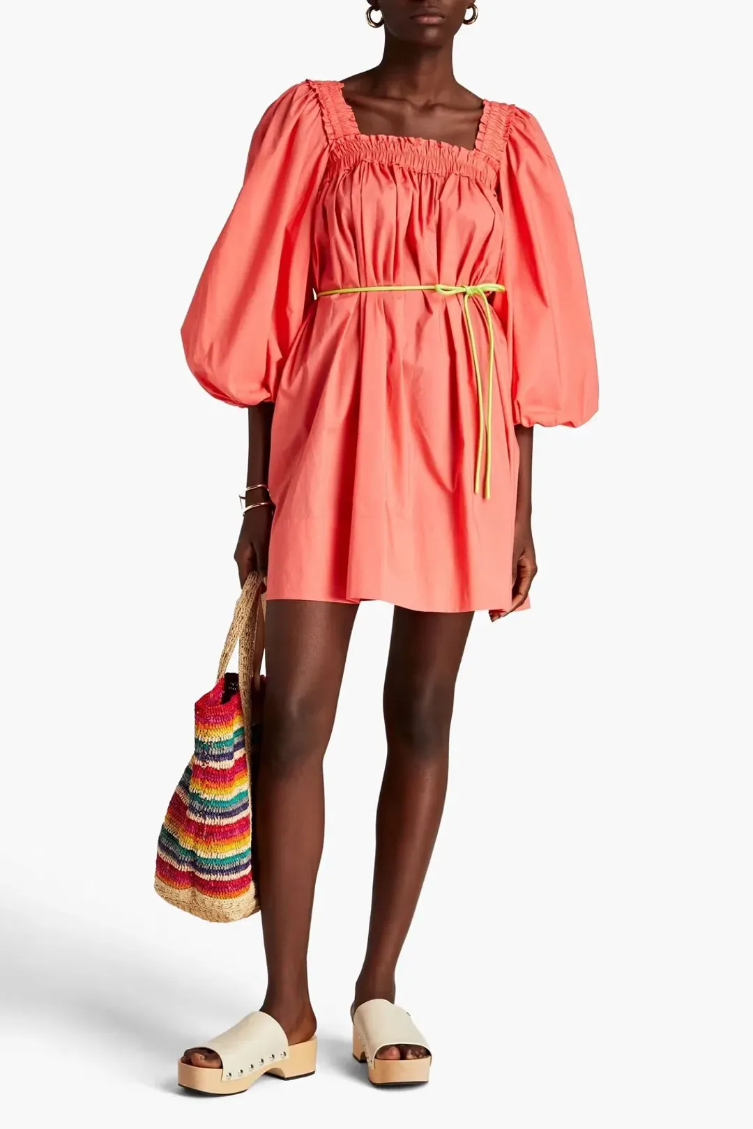 Zimmermann Coral Nina Smocked Mini Dress Red Size 0/Au 8 for rent on The Volte - main image