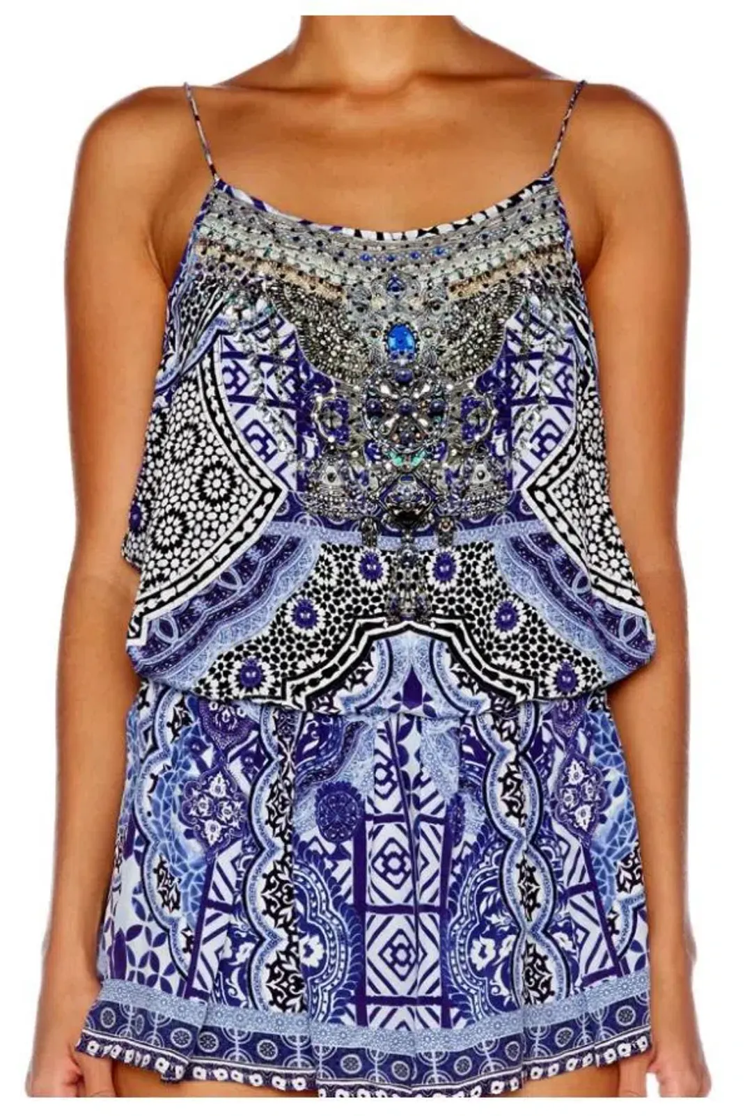  Camilla Under the Medina Moon Playsuit Print Size XS / Au 8 for rent on The Volte - main image