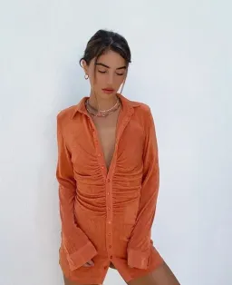 With Jean Andy Dress Orange Size 10 for rent on The Volte - image 3