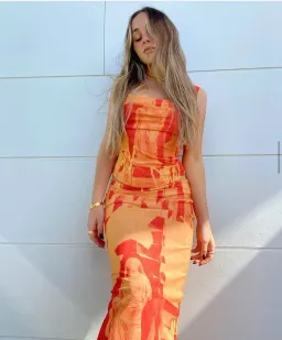 Miaou Imogene Corset and Moni Skirt Set Orange Size M / Au 10 for rent on The Volte - image 2