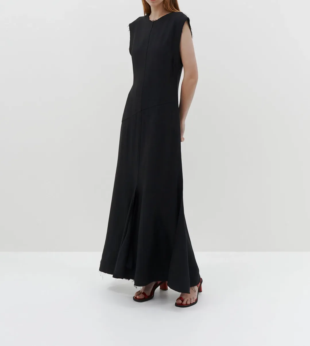 Bassike Viscose Raw Detail Dress Black Size 00 / Au 6 for rent on The Volte - main image