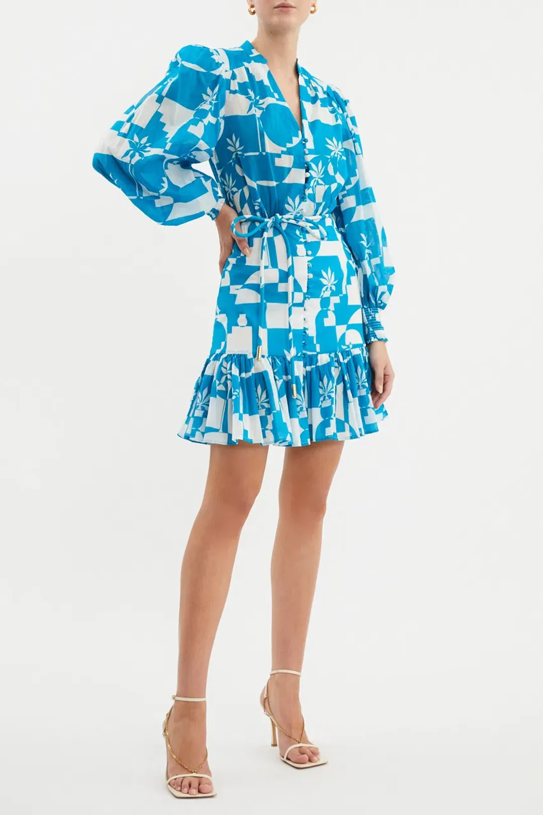 Rebecca Vallance Ibiza Mini Dress Print Size 10 for rent on The Volte - main image