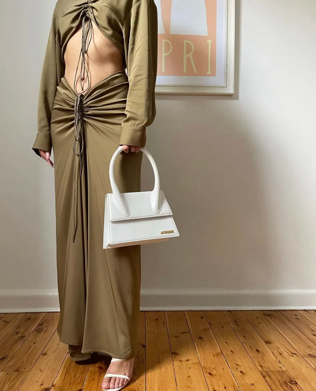 Christopher Esber Ruched Disconnect Shirt Dress Green Size AU 8 for rent on The Volte - main image