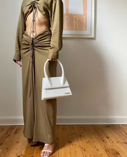 Christopher Esber Ruched Disconnect Shirt Dress Green Size AU 8 for rent on The Volte - image 3