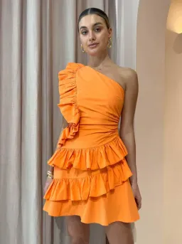 By Nicola Adrift Dress Orange Size AU 10 for rent on The Volte - image 1
