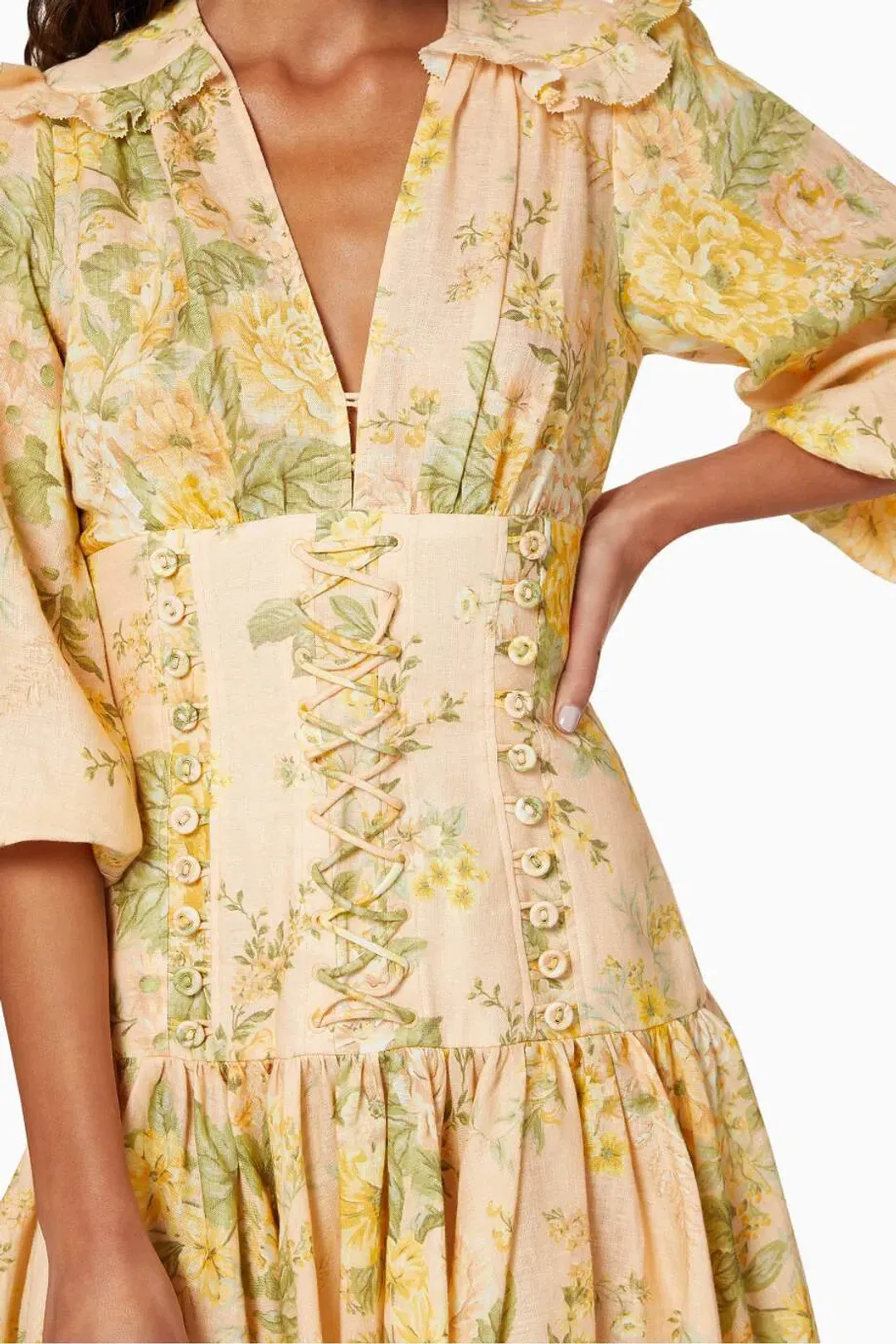 Zimmermann's Amelie Corset Dress Peach 1 / AU 8 for rent on The Volte - main image