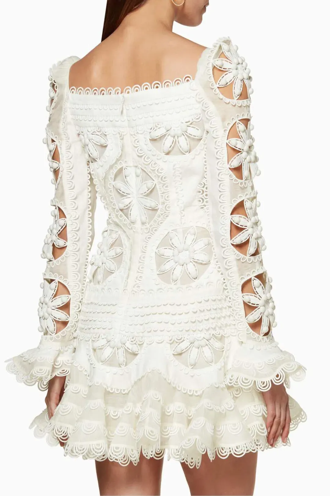 Zimmermann Whitewave Doily Dress White Size 1 / AU 10 for rent on The Volte - main image