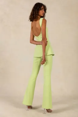 MISHA Costanza Bonded Crepe Jumpsuit Lime Green Size 8/S for rent on The Volte - image 2