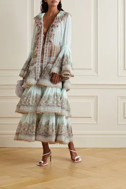 Zimmermann Kaleidoscope Gathered Midi Dress Print Size 4 / Au 16 for rent on The Volte - image 1