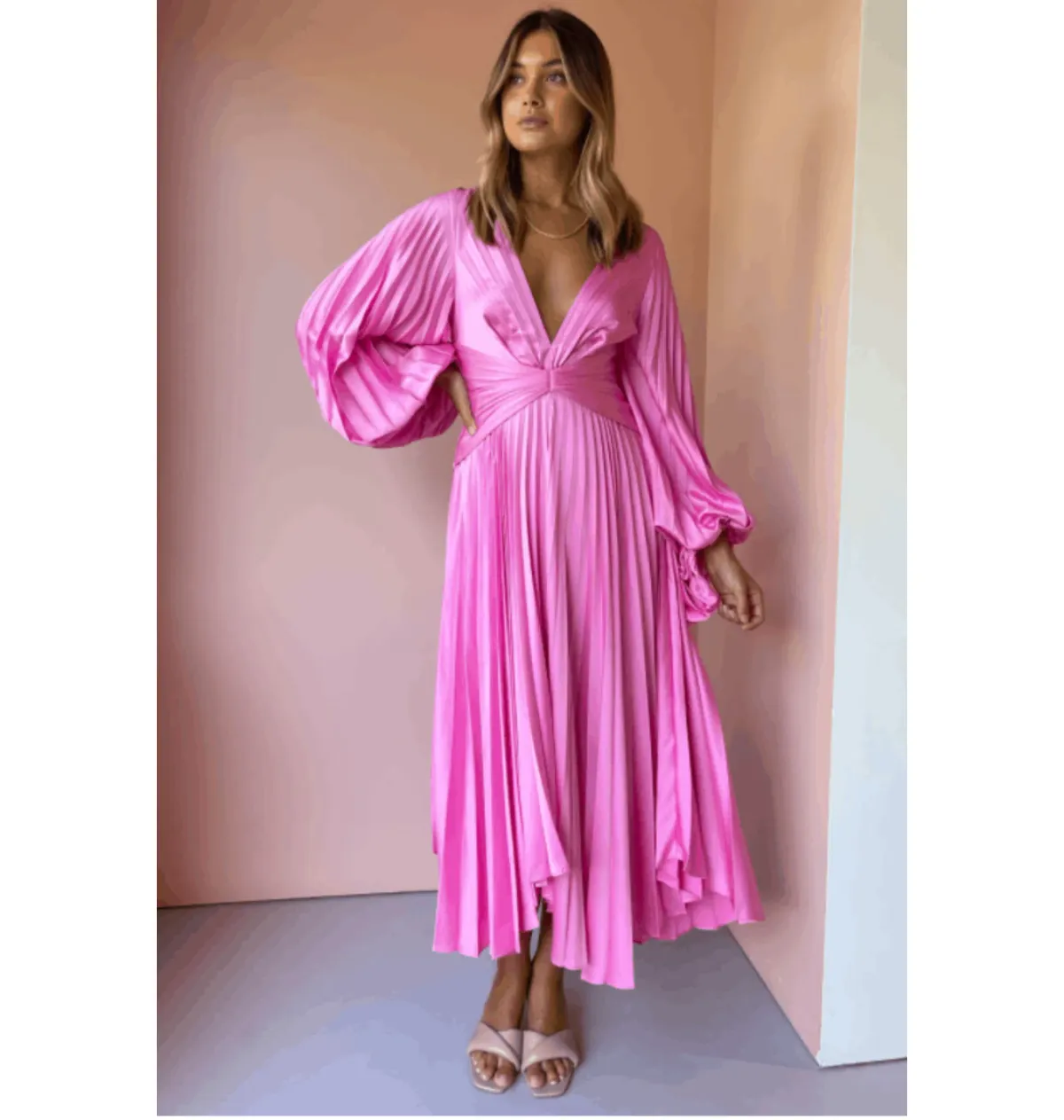 Acler Palms Dress in Confetti Pink Size AU 10 for rent on The Volte - main image