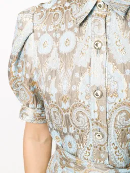 Sandro Paris Dorlan Dorlan Brocade Shirt Dress Print Size M / Au 10 for rent on The Volte - image 4