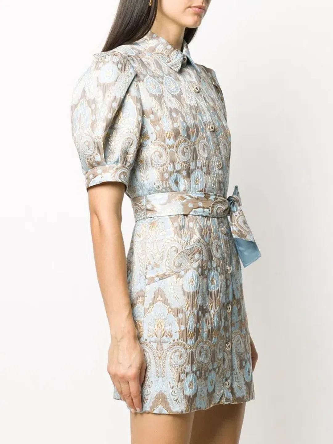 Sandro Paris Dorlan Dorlan Brocade Shirt Dress Print Size M / Au 10 for rent on The Volte - main image