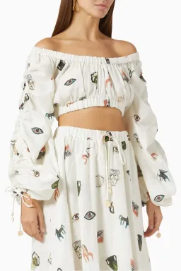 Alemais Hera Top Print Size 6 for rent on The Volte - image 1