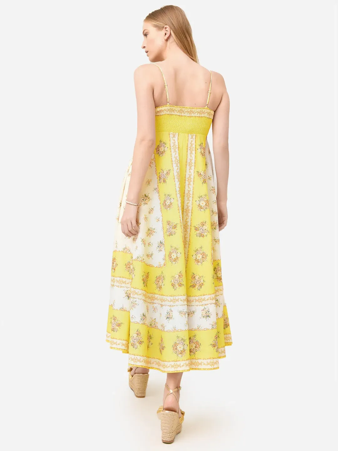 Alemais Catalina Midi Dress Yellow Print Size 12 for rent on The Volte - main image
