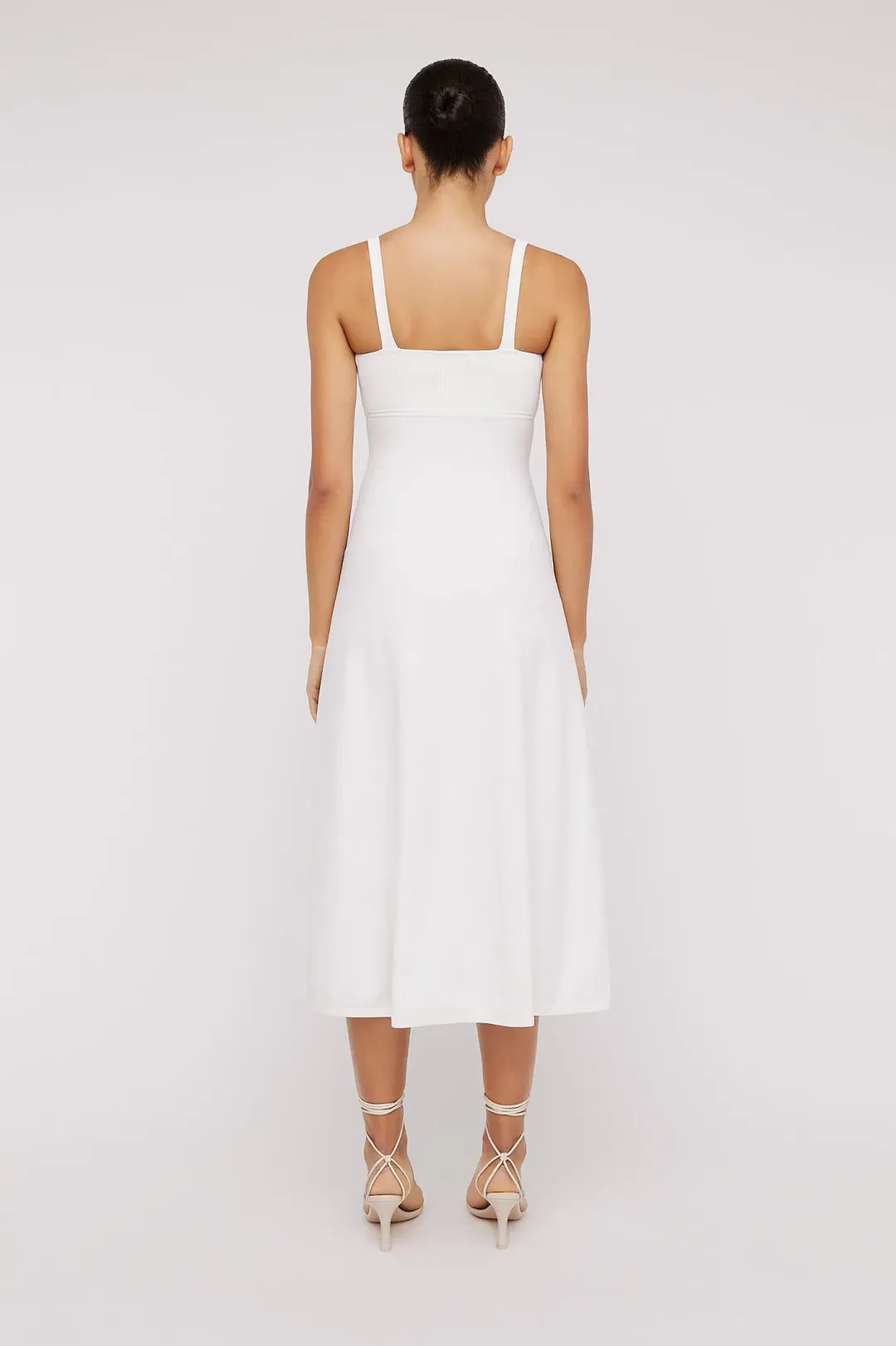 Scanlan Theodore Crepe Knit Square Neck Dress White Size S/Au 8 for rent on The Volte - main image