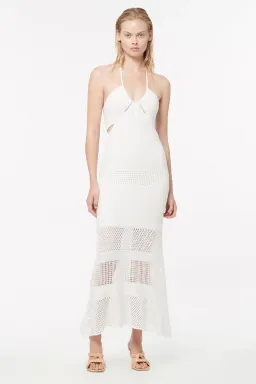 Manning Cartel Highly Strung Knit Halter Dress White Size 14 for rent on The Volte - image 1