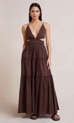 Bec & Bridge Carla V Maxi Dress in Chocolate Brown Size M / AU 10 for rent on The Volte - image 5