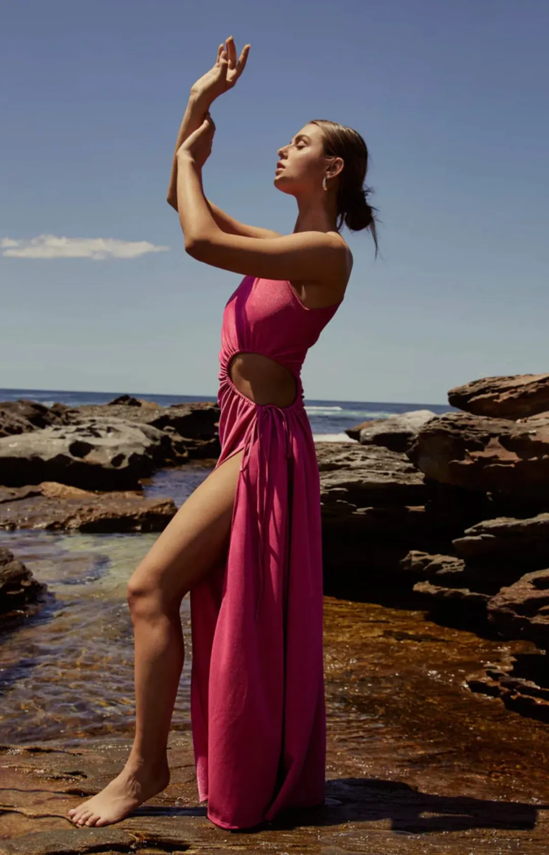 Sonya Moda Nour Maxi Dress in Pink Shimmer Size 12 / L for rent on The Volte - main image