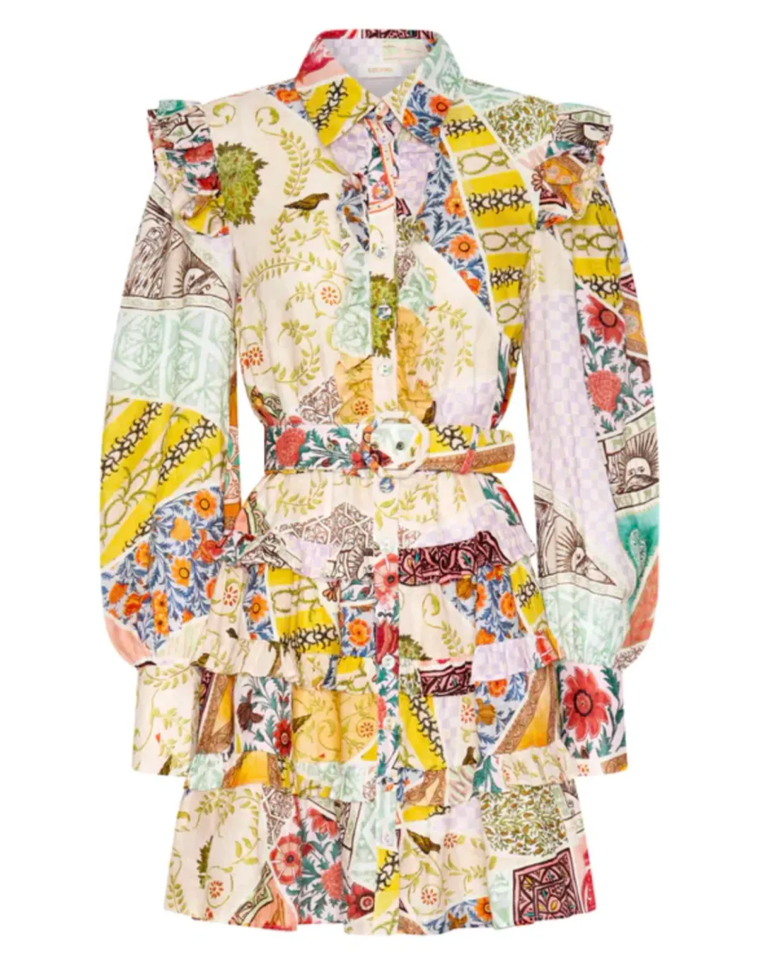 Kate Ford Zellije Layered Mini Dress Print Size 8 / S for rent on The Volte - main image