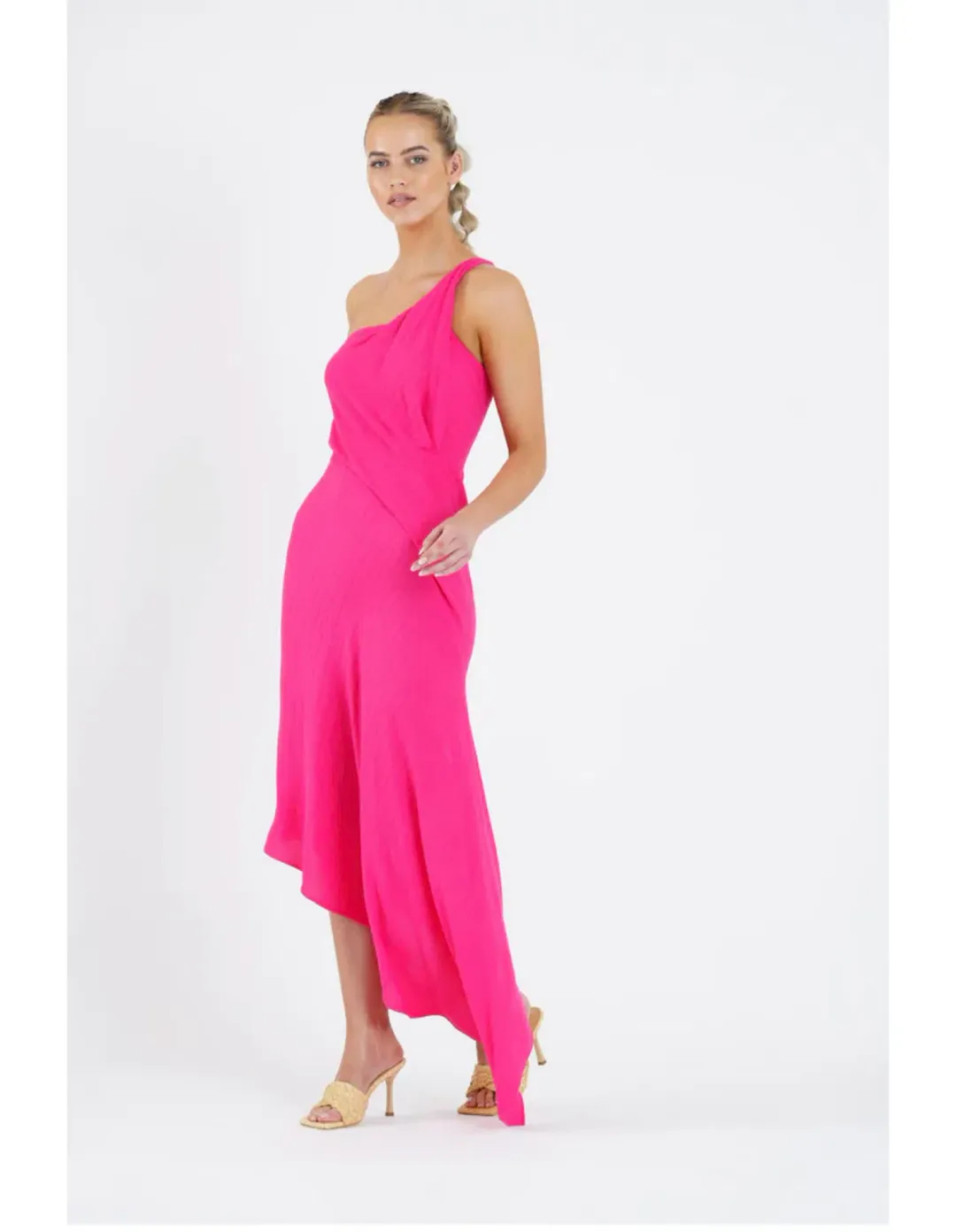 One Fell Swoop Pearl Midi Dress Pink Size AU 12 for rent on The Volte - main image