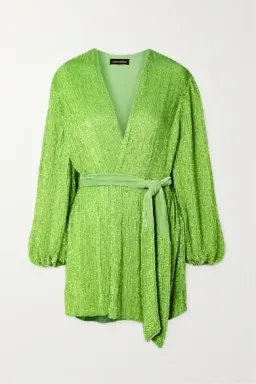 Retrofete Gabrielle Sequin Robe Lime Green Size AU 8 for rent on The Volte - image 3