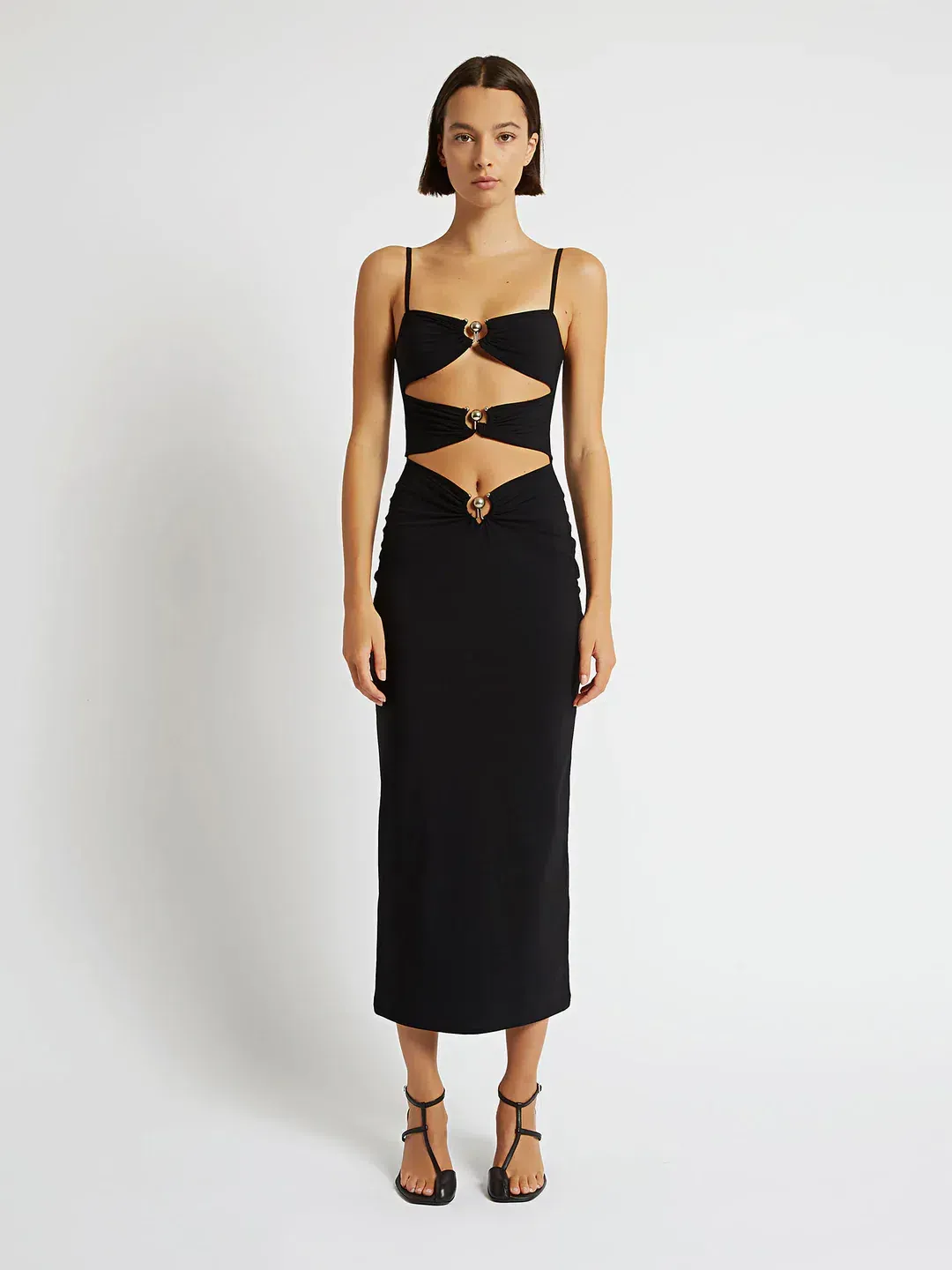 Christopher esber pierced orbit column dress Black Size AU 8 for rent on The Volte - main image