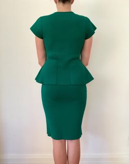 Scanlan Theodore Green two peice crepe knit dress sz 12 for rent on The Volte - image 3