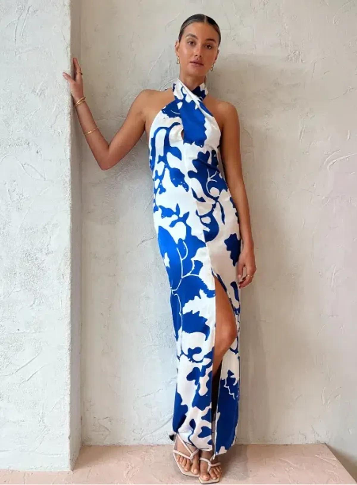 Sir The Label Esme Halter Dress Merce Abstract Print Size 3 / AU 12 for rent on The Volte - main image
