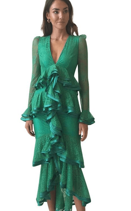 Nicola Finetti Maia Green Dress size 8 for rent on The Volte - image 1