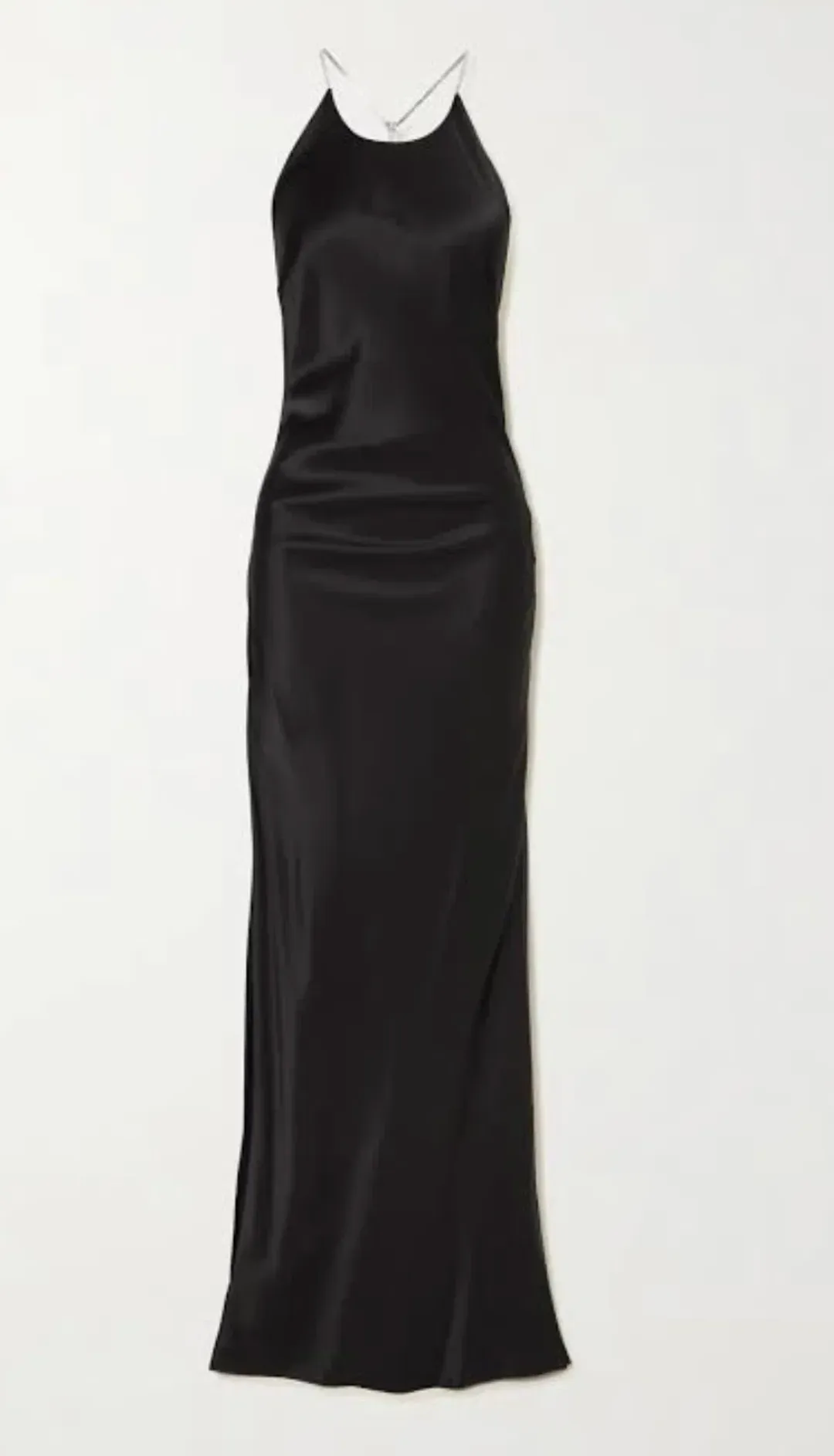 Michael Lo Sordo Hudson Bias Crystalline Maxi Dress Black Size 8 for rent on The Volte - main image