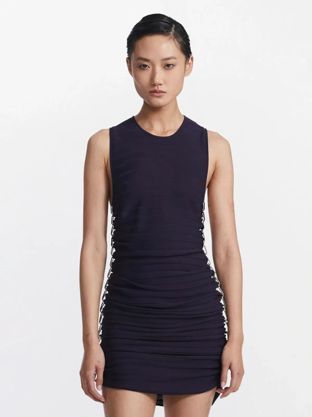 Dion Lee Mirror Chain Navy Mini Dress Size S/Au 8 for rent on The Volte - main image