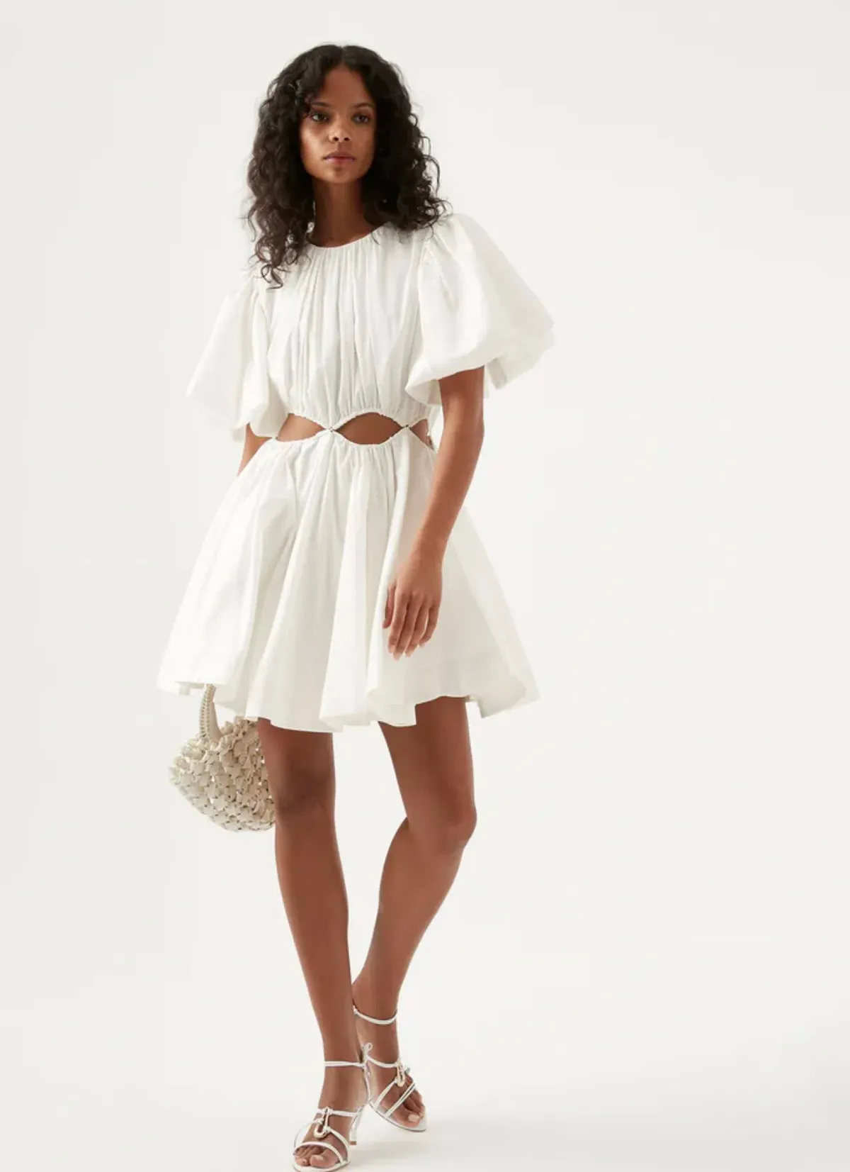 AJE Henriette Cut Out Mini Dress White Size 8 for rent on The Volte - main image