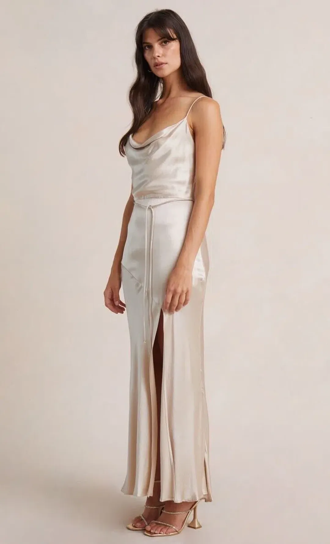 Bec & Bridge Moon Dance Midi Dress Sand Size 8 / S for rent on The Volte - main image