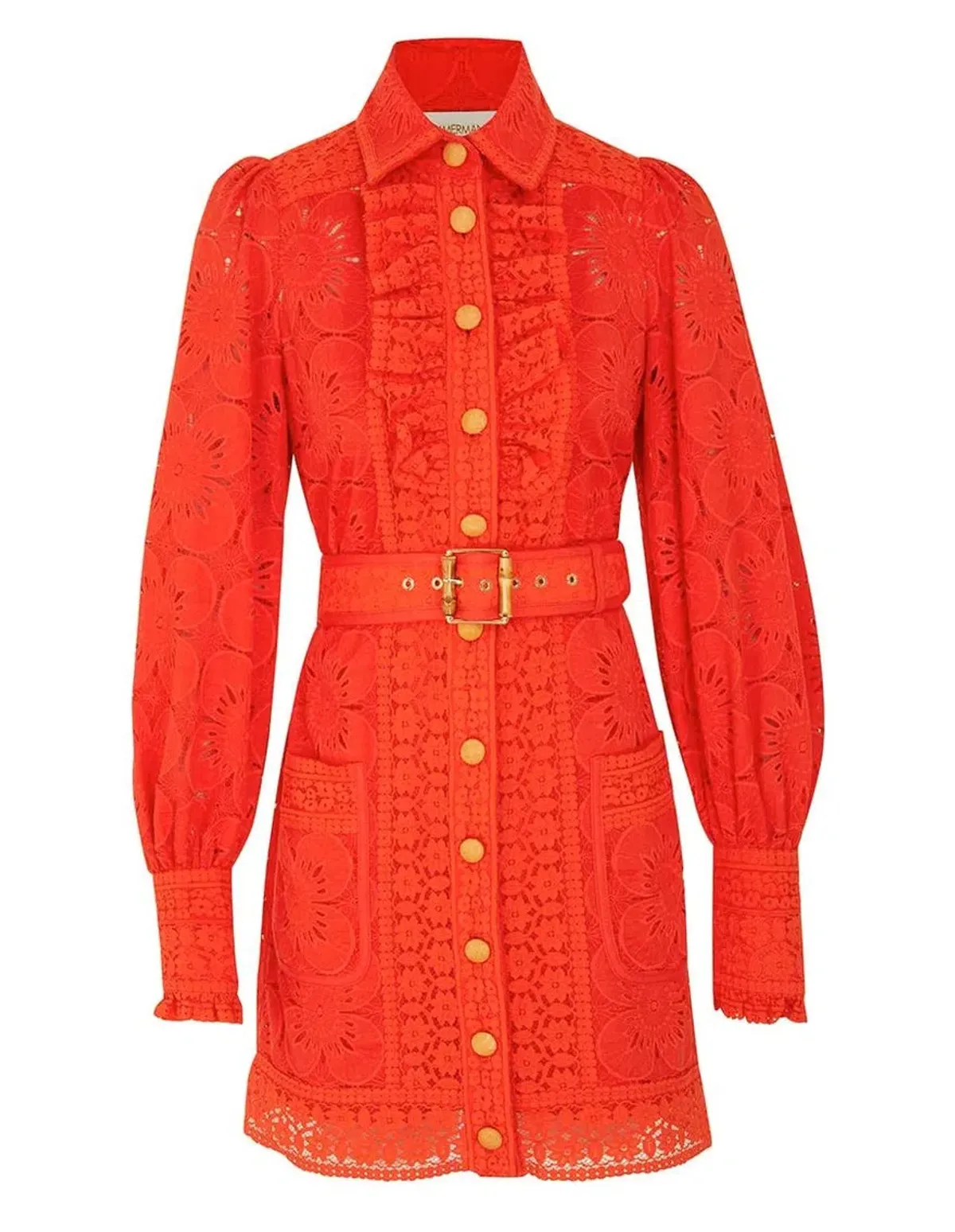 Zimmermann Prima Belted Mini Dress Red Size 0/AU 8 for rent on The Volte - main image