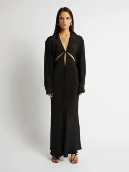 Christopher Esber Triquetra Front Tie Shirt Dress Black Size 10 for rent on The Volte - image 1