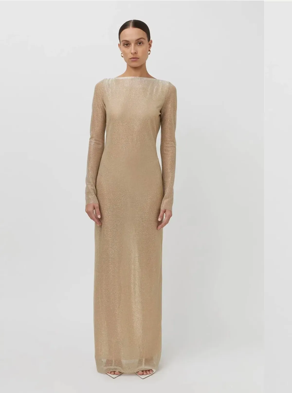 Camilla and Marc Ibiza Maxi Dress Gold Size 8 for rent on The Volte - main image