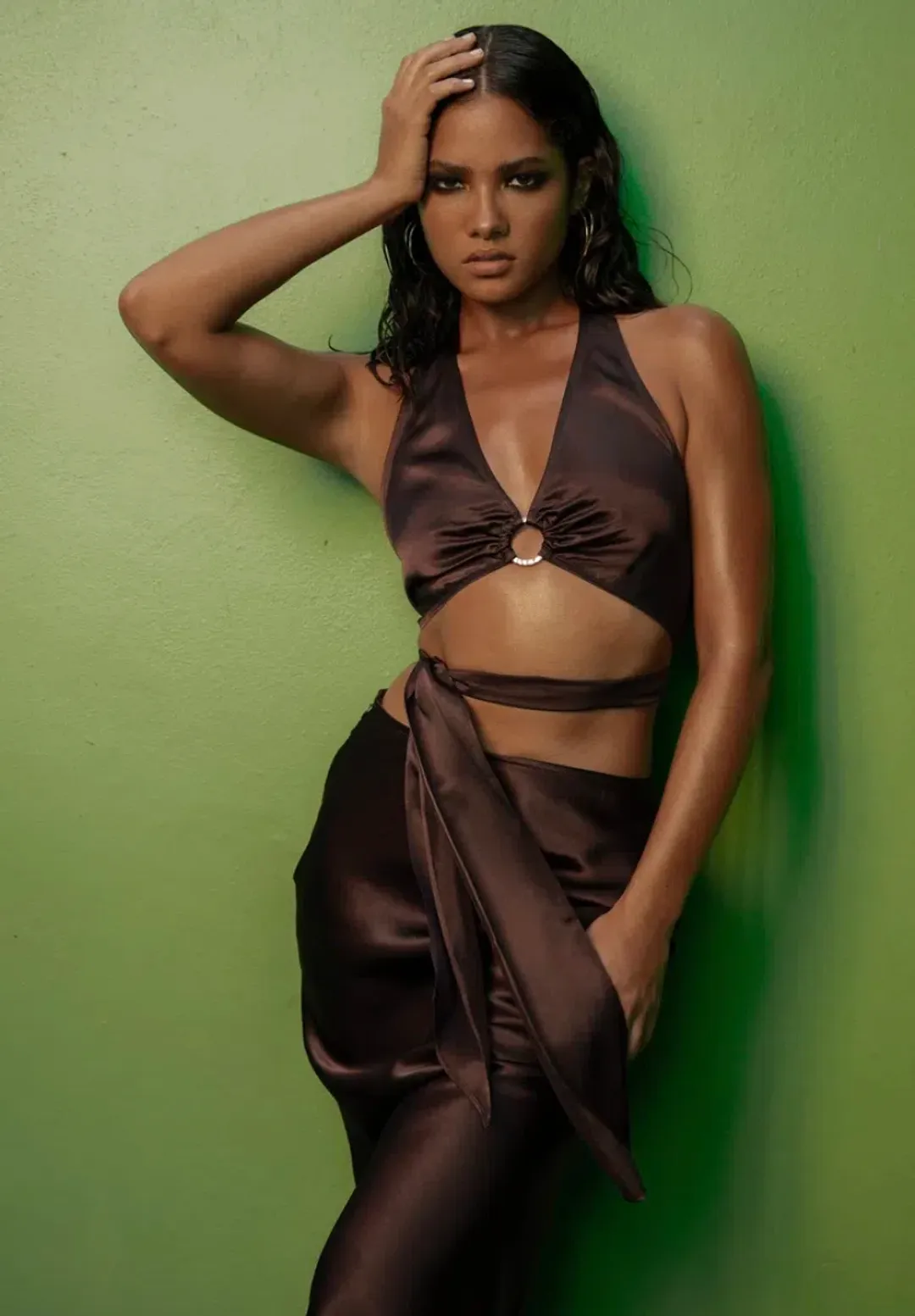 Rat & Boa Portia Top & Carlotta Skirt Set in Cocoa Size XS / Au 6 for rent on The Volte - main image