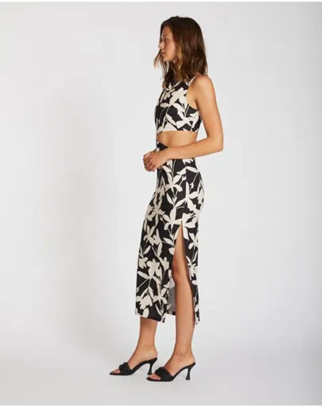 Lover Margot Linen Midi Dress Floral Size 10 for rent on The Volte - main image