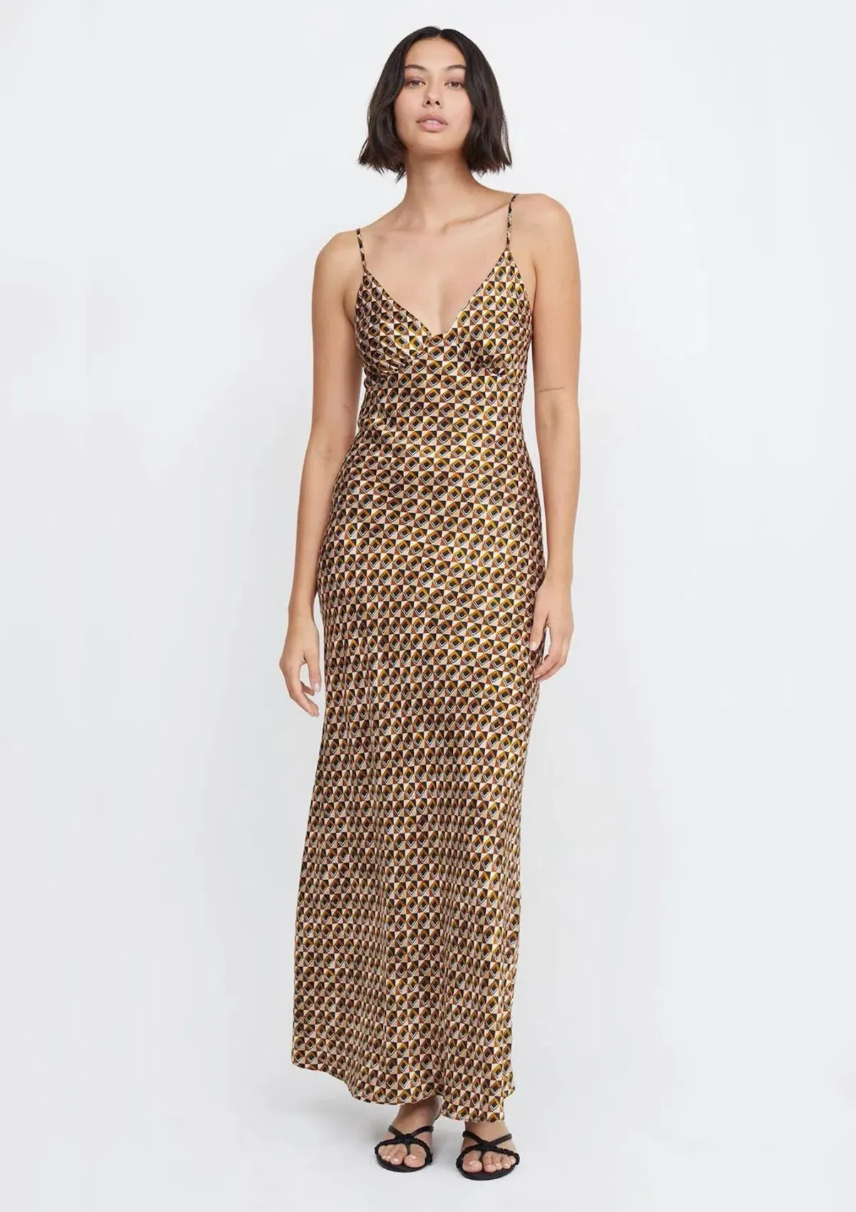 Bec & Bridge Amber V Neck Maxi Dress In Granada Geo Size 10  for rent on The Volte - main image