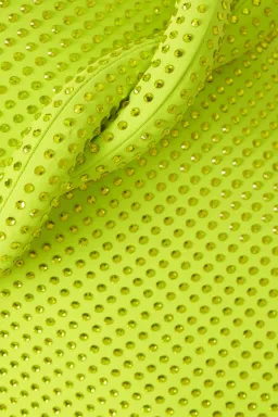 Leslie Amon Amina Belted Crystal Embellished Mini Dress Lime Green Size S / AU 6-8 for rent on The Volte - image 5