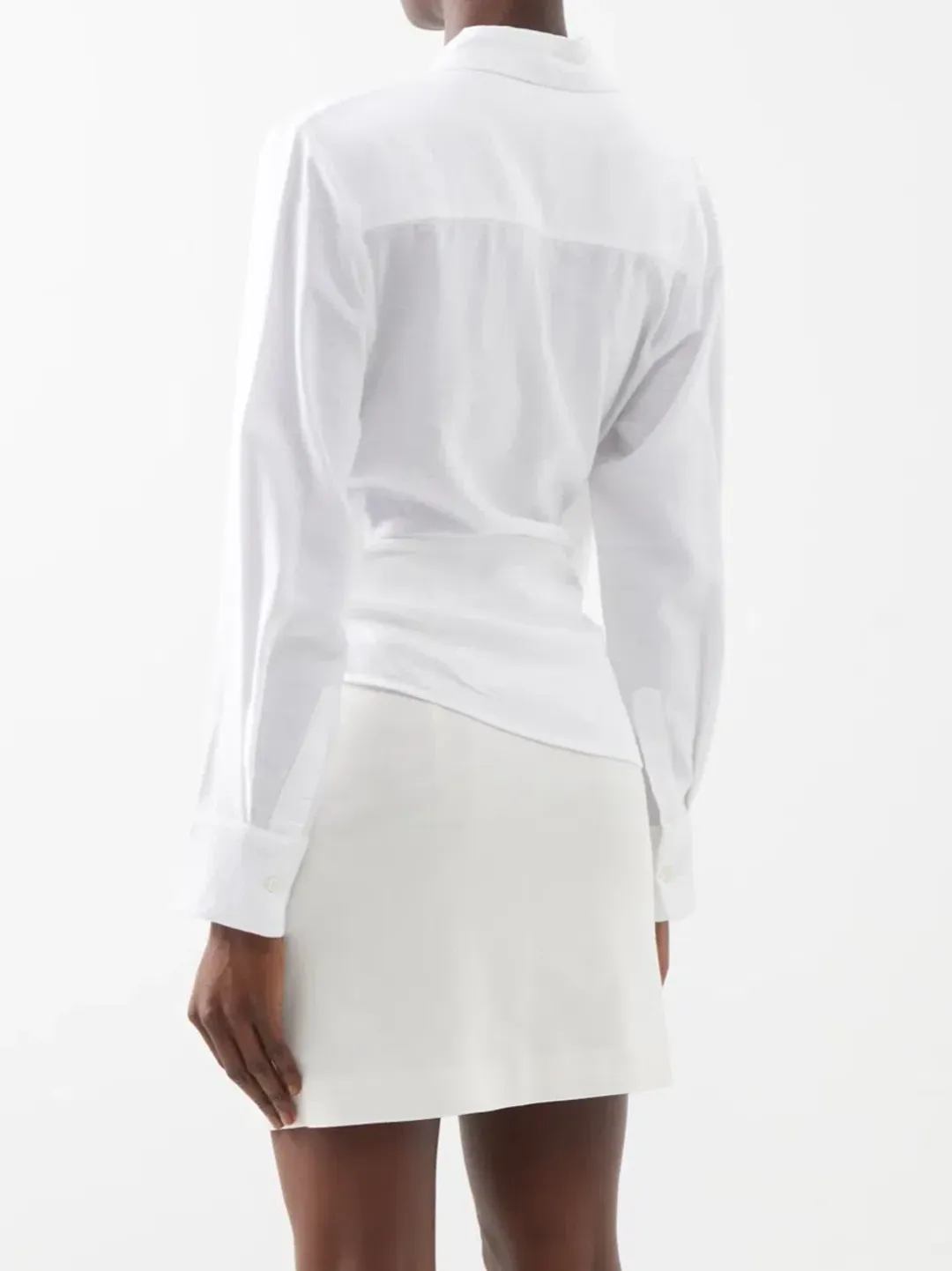 Jacquemus Bahia Plunge-neck Tie Shirt White Size 6  for rent on The Volte - main image