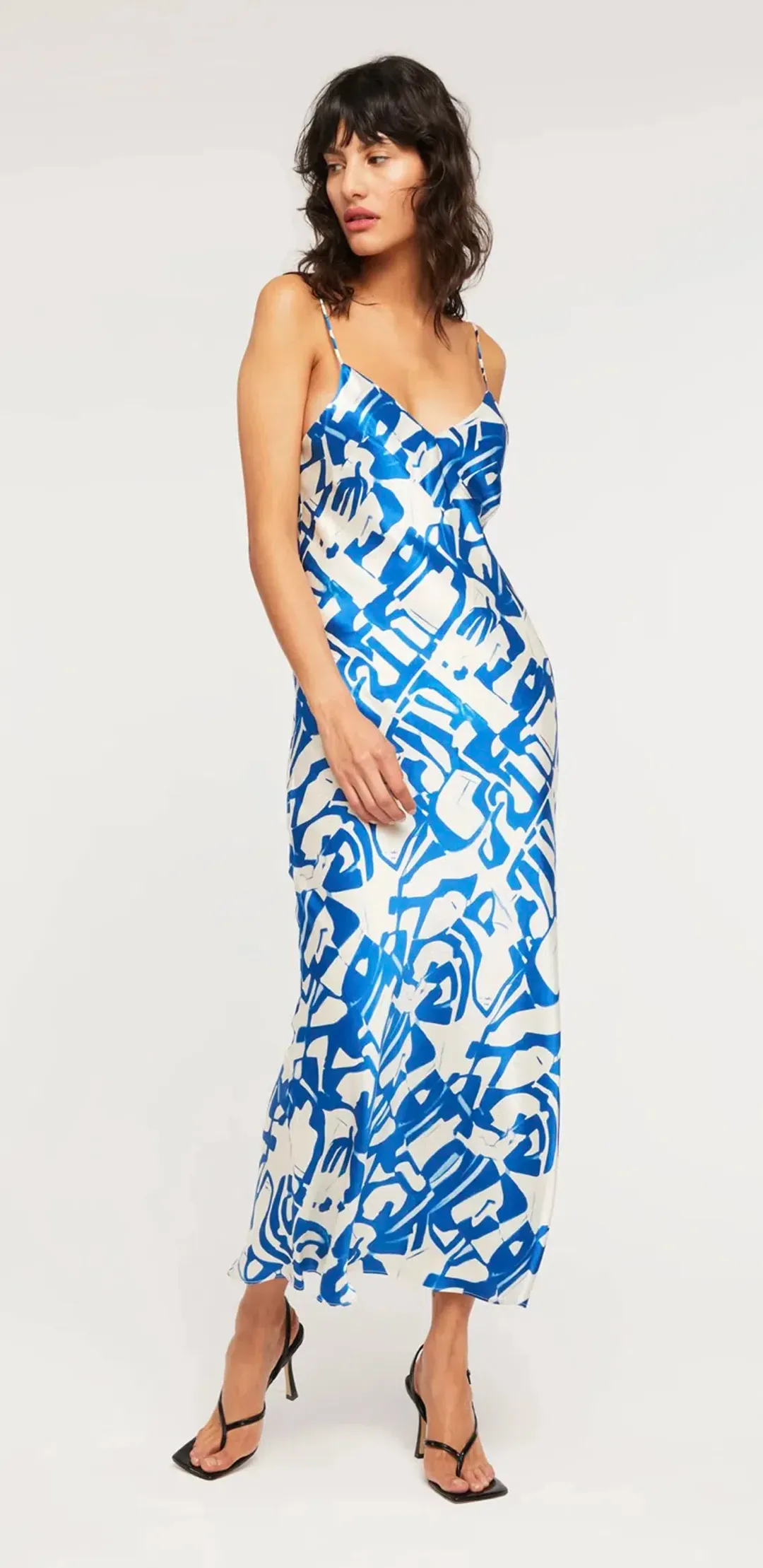 Ginia Fresco Dress Blue Multi Size 8 for rent on The Volte - main image