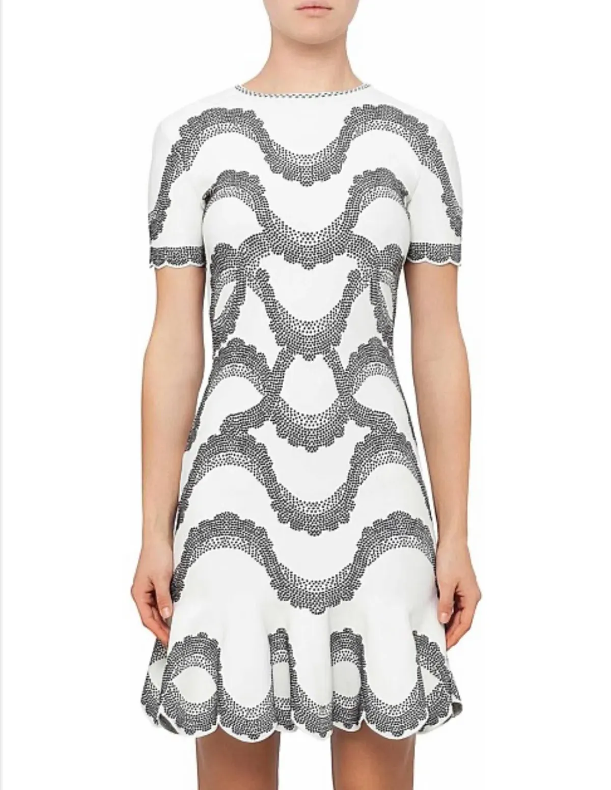 Alexander McQueen Knit Jacquard Short Sleeve Bodycon Dress S / AU 10 for rent on The Volte - main image